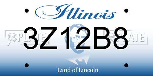 3Z12B8 Illinois License Plate