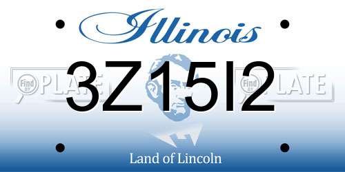 3Z15I2 Illinois License Plate