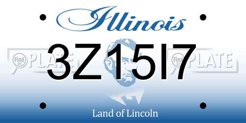 3Z15I7 Illinois License Plate