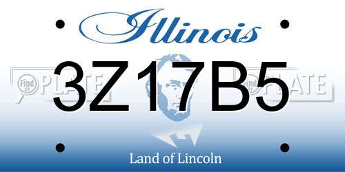 3Z17B5 Illinois License Plate