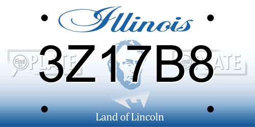 3Z17B8 Illinois License Plate