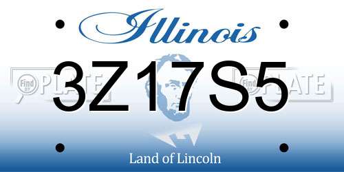 3Z17S5 Illinois License Plate