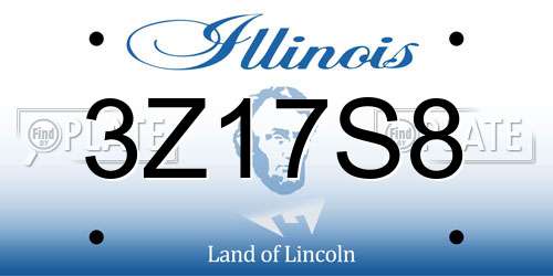 3Z17S8 Illinois License Plate