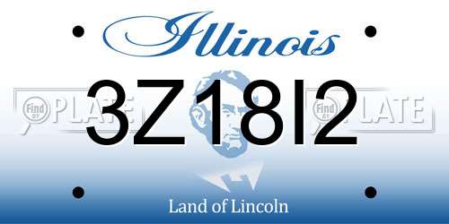 3Z18I2 Illinois License Plate