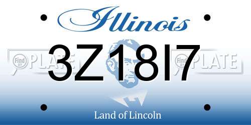 3Z18I7 Illinois License Plate