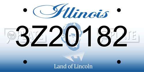 3Z20182 Illinois License Plate
