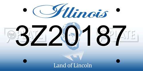 3Z20187 Illinois License Plate