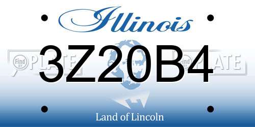 3Z20B4 Illinois License Plate