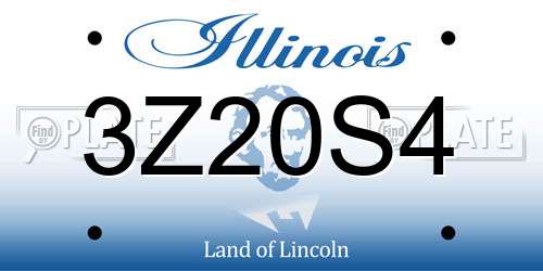 3Z20S4 Illinois License Plate