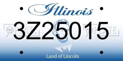 3Z25015 Illinois License Plate