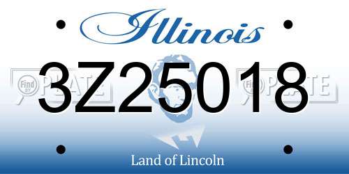 3Z25018 Illinois License Plate