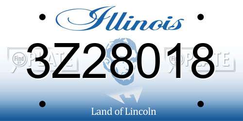 3Z28018 Illinois License Plate