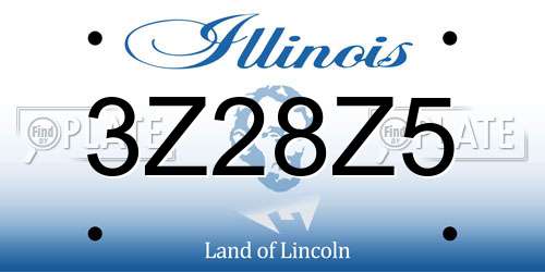 3Z28Z5 Illinois License Plate