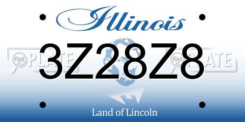 3Z28Z8 Illinois License Plate