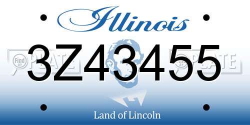 3Z43455 Illinois License Plate