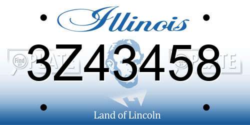 3Z43458 Illinois License Plate