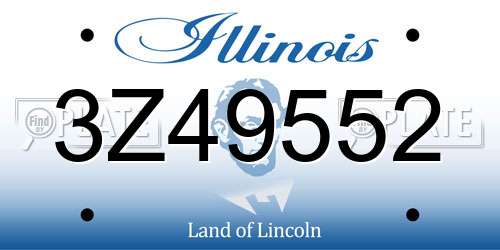 3Z49552 Illinois License Plate