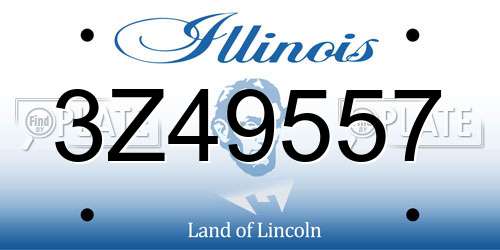 3Z49557 Illinois License Plate