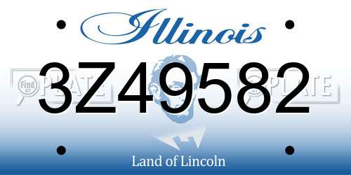 3Z49582 Illinois License Plate