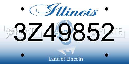 3Z49852 Illinois License Plate
