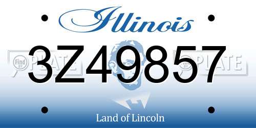 3Z49857 Illinois License Plate