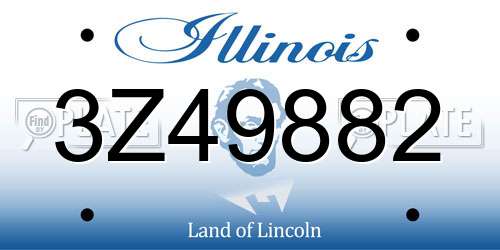 3Z49882 Illinois License Plate