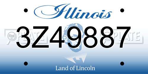 3Z49887 Illinois License Plate
