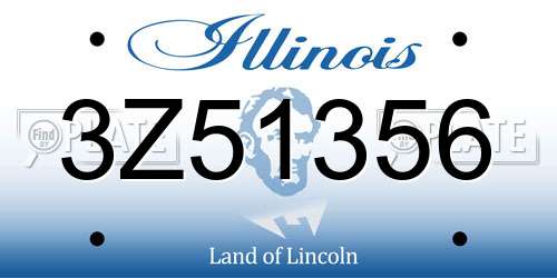 3Z51356 Illinois License Plate