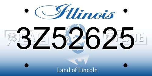 3Z52625 Illinois License Plate