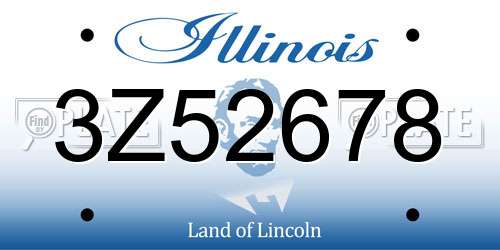 3Z52678 Illinois License Plate