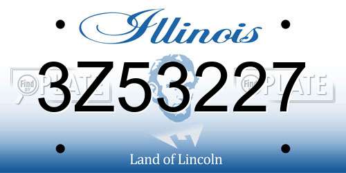 3Z53227 Illinois License Plate