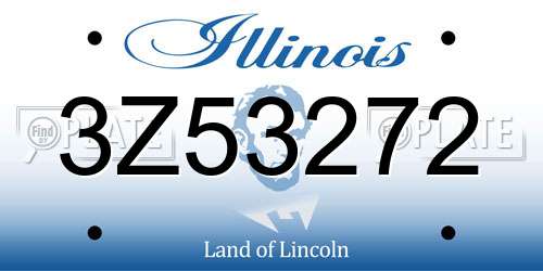 3Z53272 Illinois License Plate