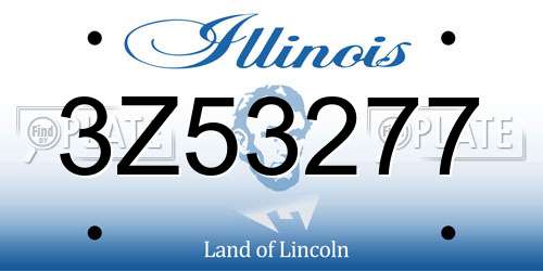 3Z53277 Illinois License Plate