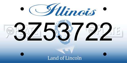 3Z53722 Illinois License Plate
