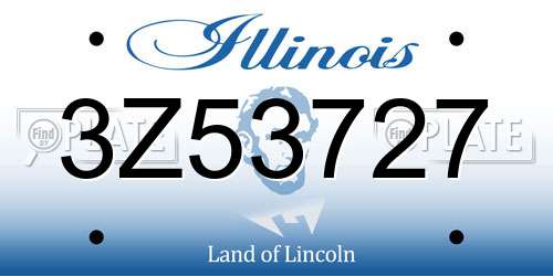 3Z53727 Illinois License Plate