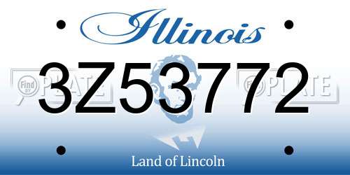 3Z53772 Illinois License Plate