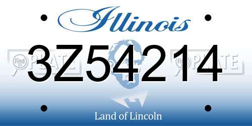 3Z54214 Illinois License Plate