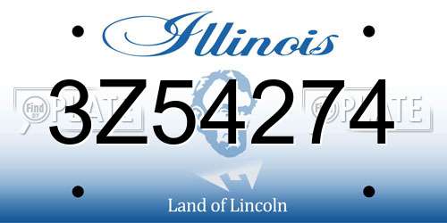 3Z54274 Illinois License Plate