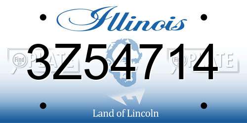 3Z54714 Illinois License Plate