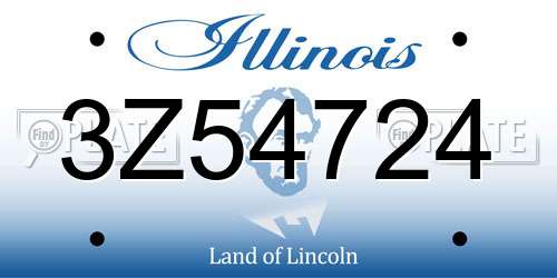 3Z54724 Illinois License Plate
