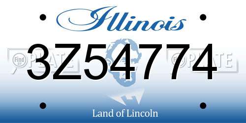 3Z54774 Illinois License Plate