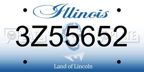 3Z55652 Illinois License Plate