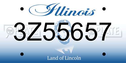 3Z55657 Illinois License Plate