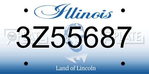 3Z55687 Illinois License Plate