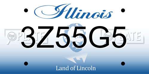 3Z55G5 Illinois License Plate