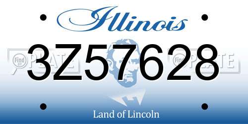 3Z57628 Illinois License Plate