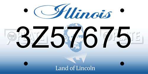 3Z57675 Illinois License Plate