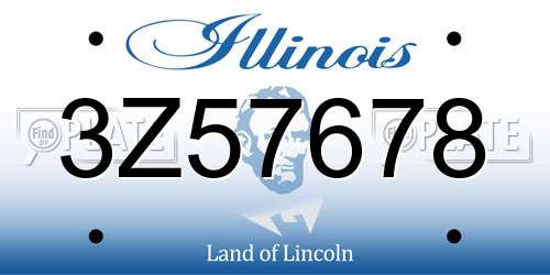 3Z57678 Illinois License Plate
