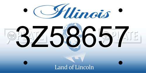 3Z58657 Illinois License Plate