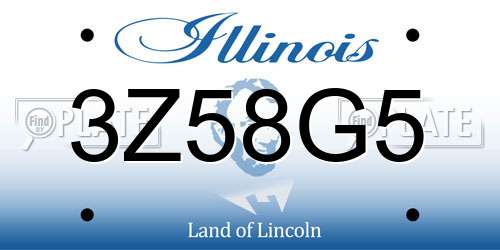 3Z58G5 Illinois License Plate